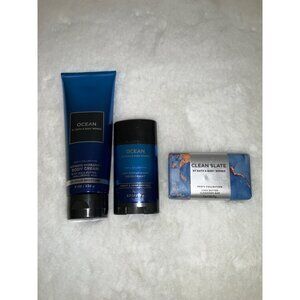 Bath & Body Works NEW OCEAN Set Body Cream - Deodorant Clean Slate Soap